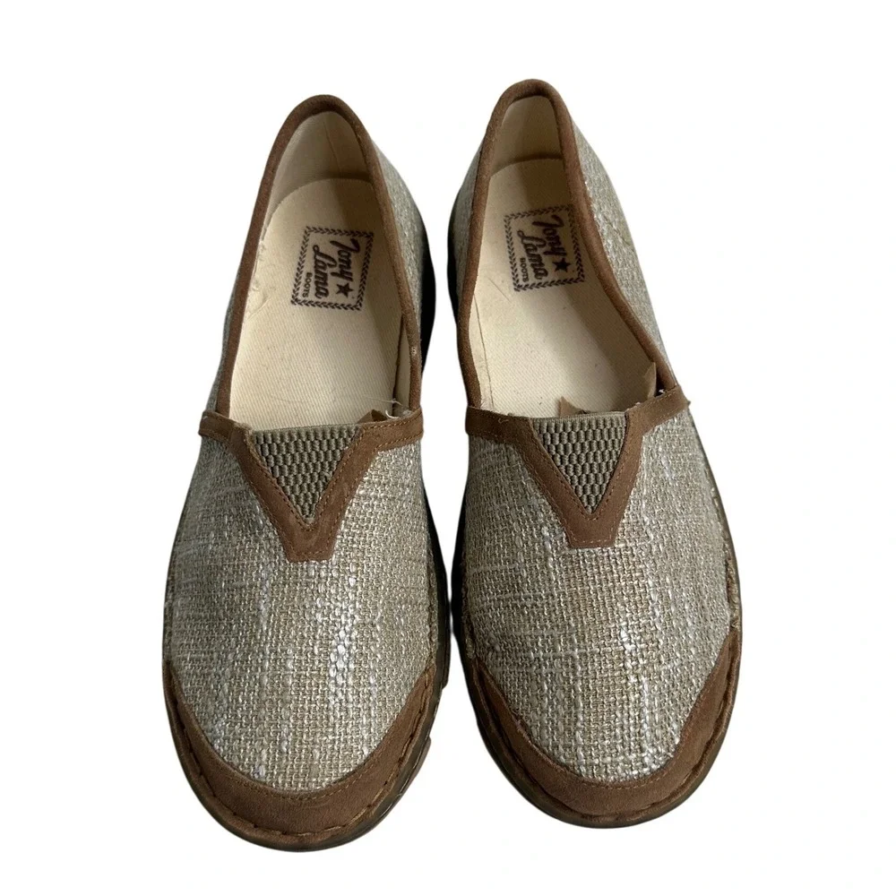Tony Lama Renata Beige Women's Slip On Shoes TLC105L Size‎ 10 Casual boho Cute